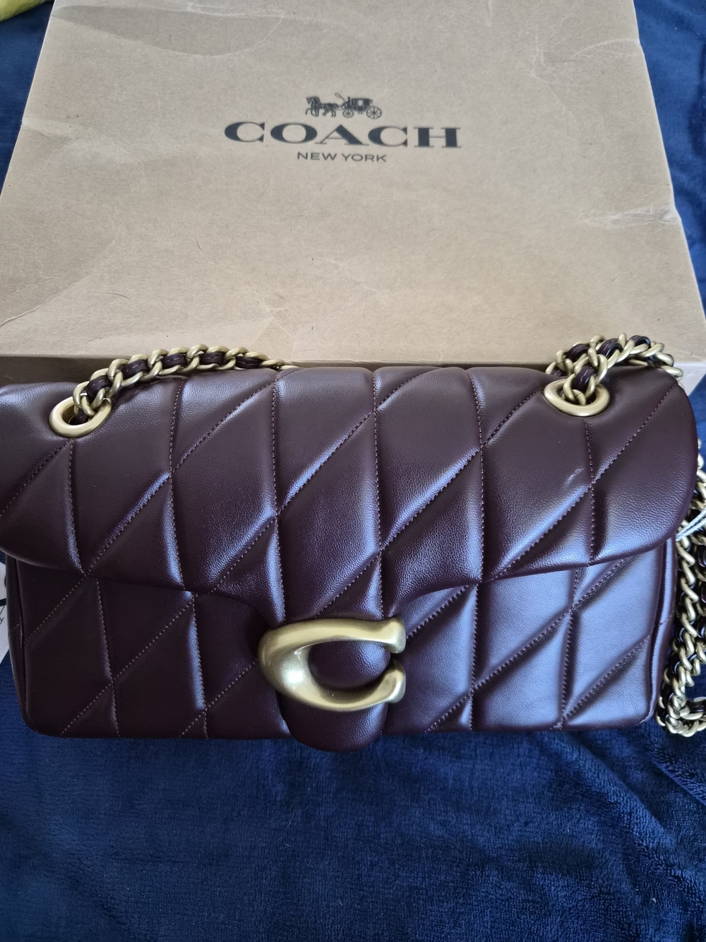 COACH Quilted Leather TABBY 26 Shoulder Bag in BLACK CURRANT